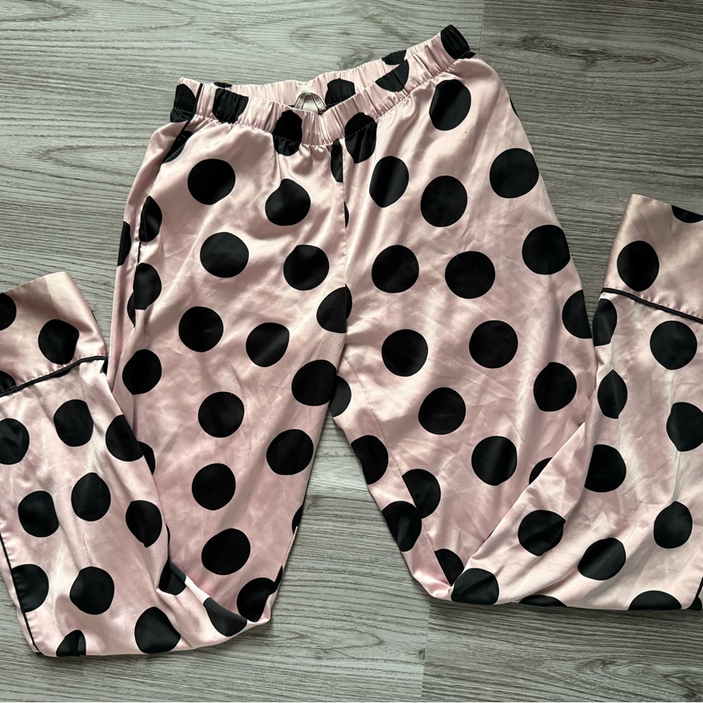 Victoria's Secret Pink and Black Polka Dot Pajama Pants